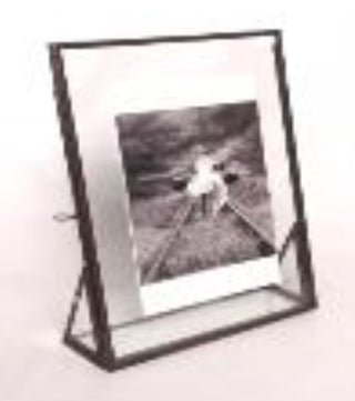 Glass and Metal Picture Frame with Stand - 6x8
