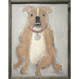 Bulldog (Grey Wood) - Art Print