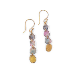 Earrings with Watermelon Tourmaline Discs may vary