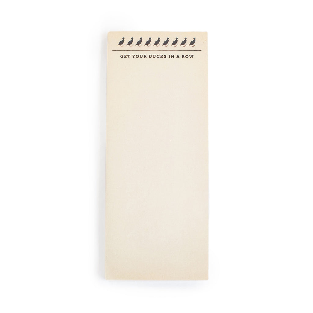 Ducks In A Row Skinny Notepad