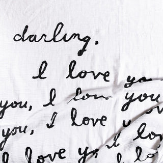 ***Darling I Love You (Letter For You) Swaddle Blanket