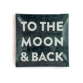 To The Moon & Back Square Decoupage Plate 6" x 6"