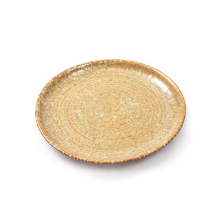 ***Large Speckled Ceramic Ochre Plate 10.6" x 10.6"