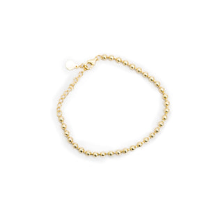 ***Gold Beaded Bracelet 6.3" + 1.6 extender
