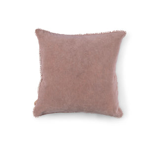 Blush Velvet Pillow With Poms - 22"x22
