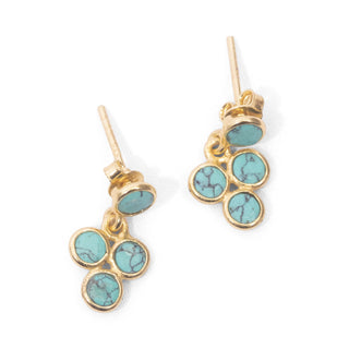 ***Turquoise Earrings - Gold Plated Brass