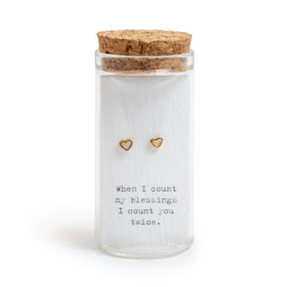 Message in a Bottle Earring Collection - Gold Open Hearts