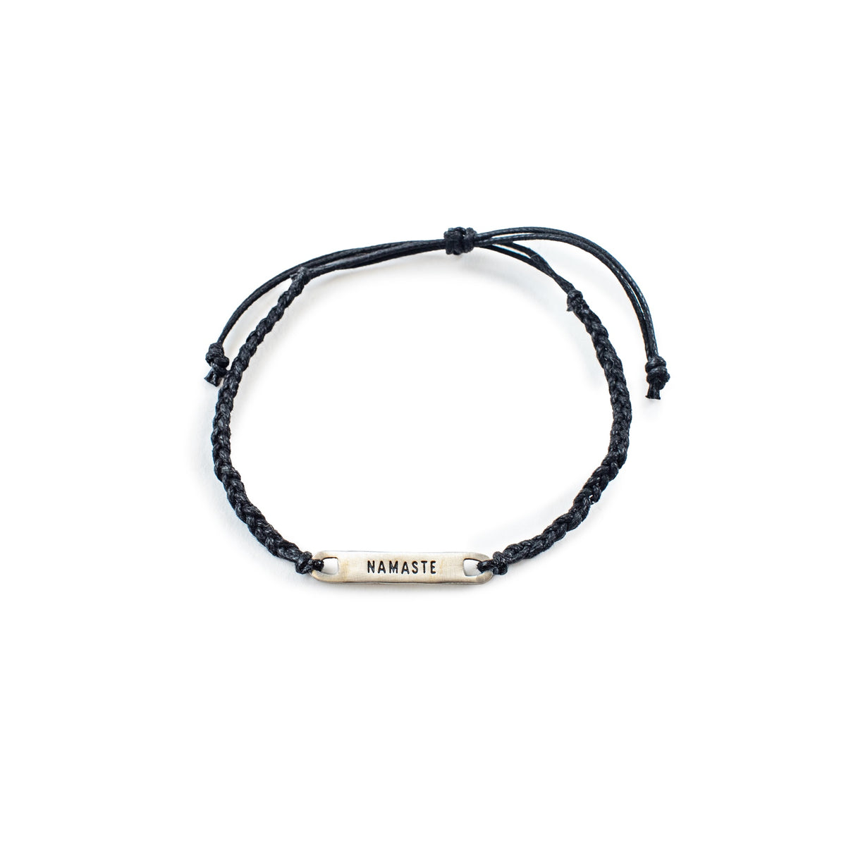 ***Silver Namaste Braided Bracelet - Adjustable