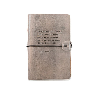 Artisan Leather Journal - Amelia Earhart - 5.75 x 8.75 Grey