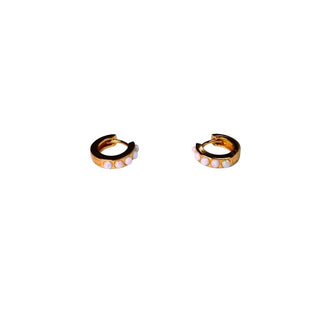 Gold Plated Opal Hoop Earrings
