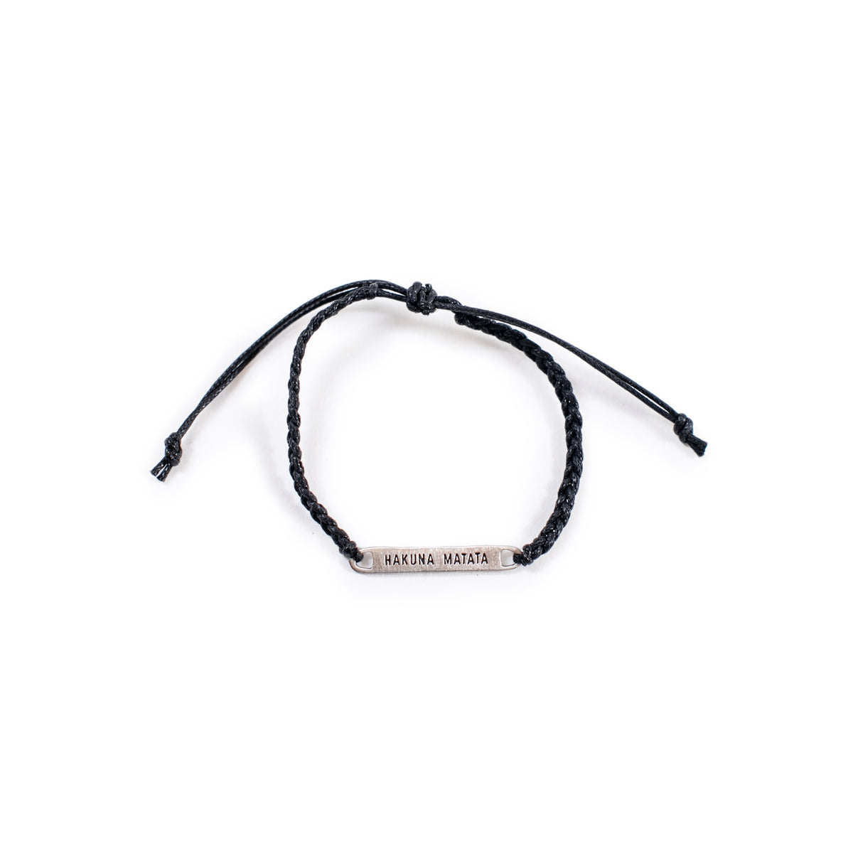 ***Silver Hakuna Matata Braided Bracelet - Adjustable