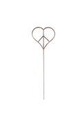 Metal Heart Peace Sign Garden Stake