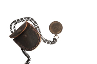 Let Your Heart Be Your Compass Necklace with Leather Pouch