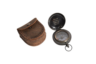 Follow Your Soul Push Button Compass with Leather Pouch