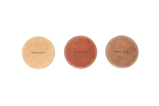Drinks On Me Leather Coasters (Assorted Set of 12)