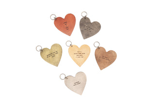 Leather Heart Keychains - Set of 18