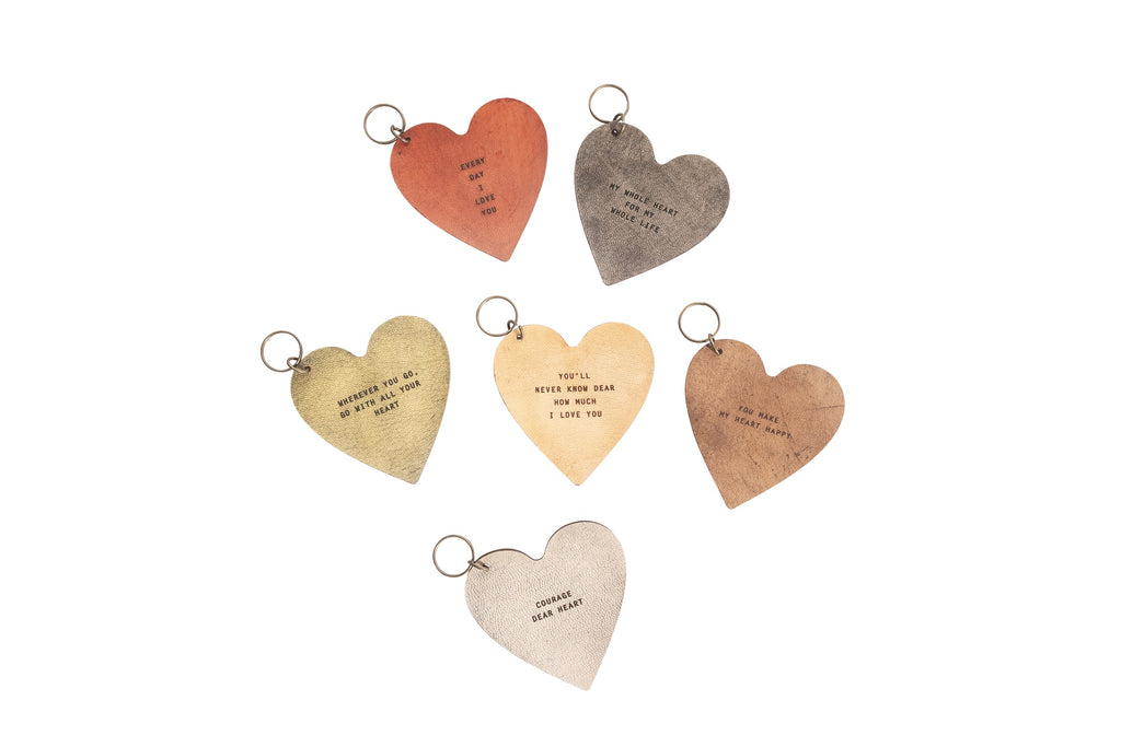 Heart Leather Keychains - Set of 18