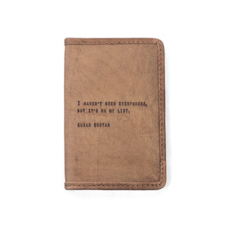 Susan Sontag Leather Passport Cover 4"x6"