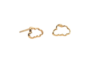 Gold Plated Brass Cloud Stud Earrings