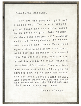Letter for Sophie (Grey Wood) - Art Print