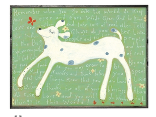 Girl Dog (Grey Wood) - Art Print