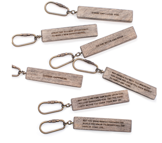 Wood Quote Keychain - Set of 7