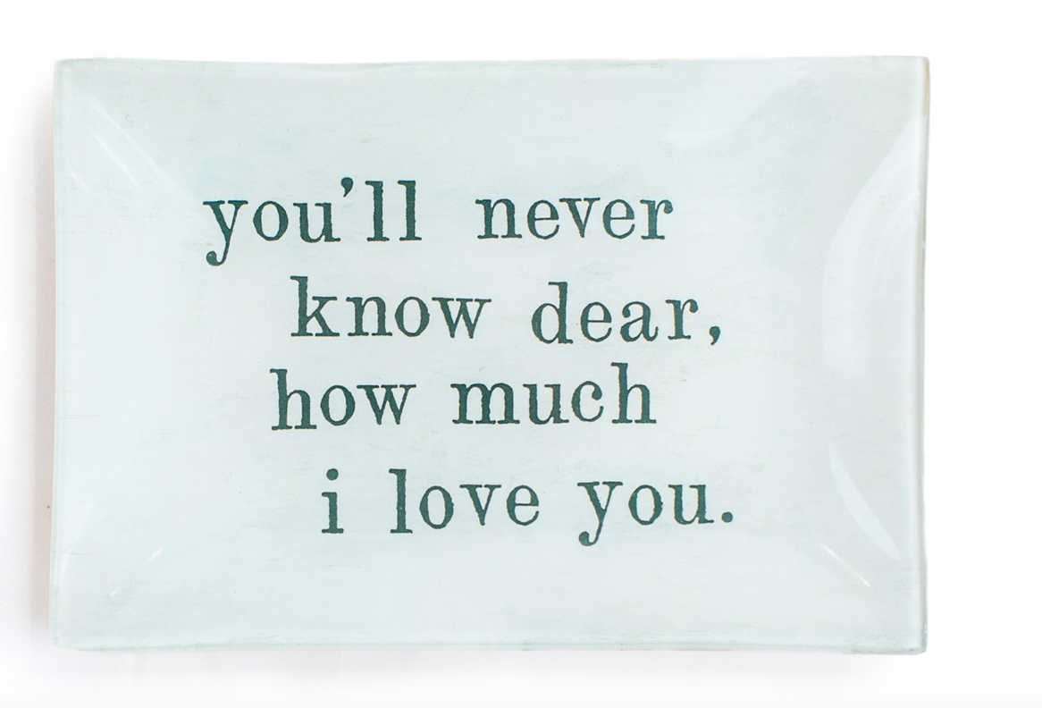 Never Know Dear Rectangular Decoupage Plate 5.75x8.5