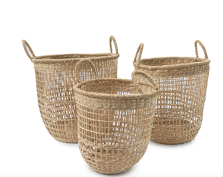 Open Weave Baskets - Assorted Set of 3