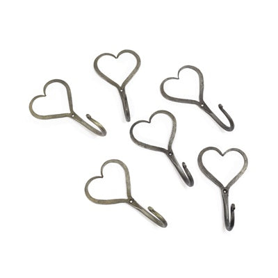 Open Heart Iron Hook - Set of 6