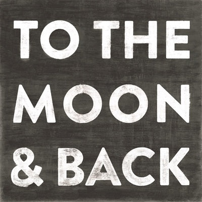 To The Moon And Back Art Print in Black - Gallery Wrap