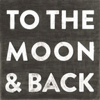 To The Moon And Back Art Print in Black - Gallery Wrap