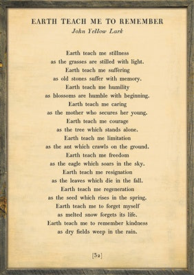 Earth Teach Me to Remember - Poetry Collection (Grey Wood) - Art Print