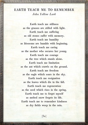 Earth Teach Me to Remember - Poetry Collection (Grey Wood) - Art Print