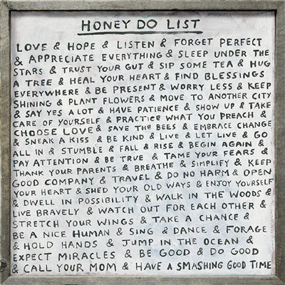 Honey Do List Art Print - Grey Wood