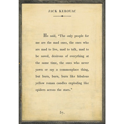 Jack Kerouac Art Print - Book Collection