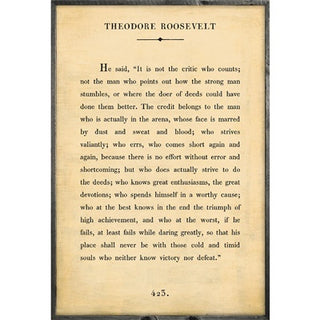 Theodore Roosevelt - Book Collection (Grey Wood) - Art Print