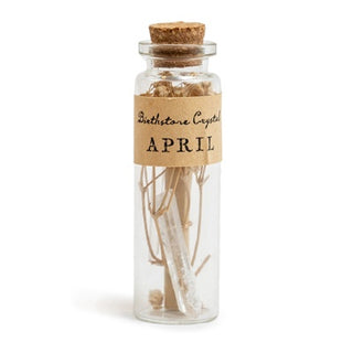 April Birthstone Crystal Wishing Bottle (White) - Set of 12