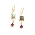 Watermelon Tourmaline & Labradorite Earrings