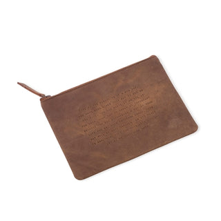 This Is the Beginning Leather Zip Bag - 9”x7