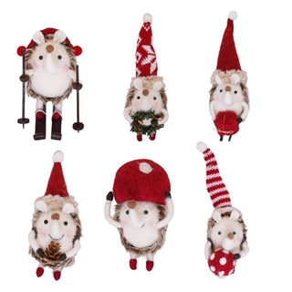 Felt Hedgehog Ornaments - Assorted Set of 12