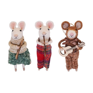 Felt Band of Mice Ornaments - Assorted Set of 6