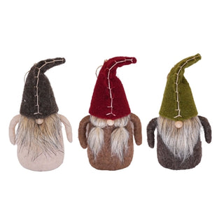 Felt Gnome Ornaments - Assorted Set of 6