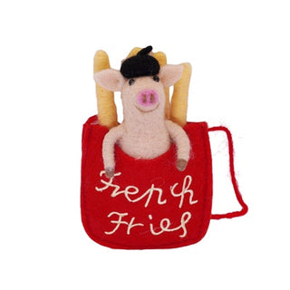 Felt French Pig Ornament - Set of 4 (RETAIL ONLY)