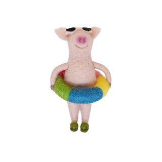 Felt Vacation Pig Ornament - Set of 4 (RETAIL ONLY)