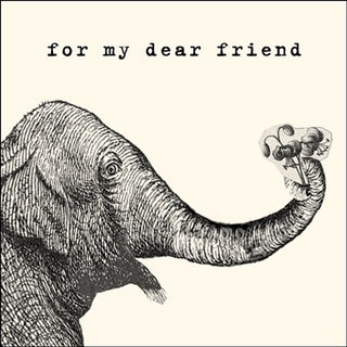 For My Dear Friend Elephant Notecard - Set of 10 - 3"x3"