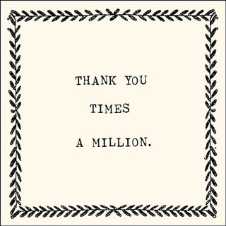 Notecard - Thank you times a million - Set of 10