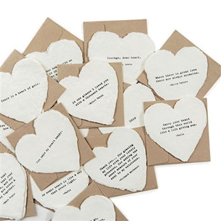 Mini Deckled Heart Shaped Cards with Envelope (Assorted Set of 100)