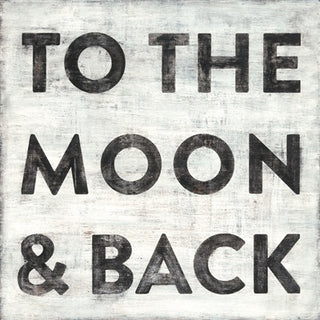 To The Moon And Back - White - Art Print