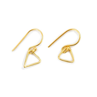 Gold Plated Brass Triangle Earrings