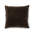 Truffle Velvet Pillow with Poms 22x22